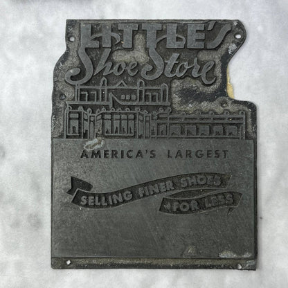 Vintage Printing Letterpress Printers Block Plate Little’s Shoe Store TJ515