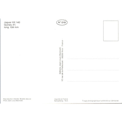 Jaguar XK 140 Quiralu French Toy Race Car Original Postcard TK1-P18