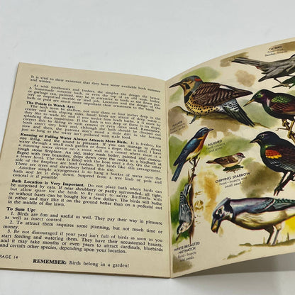 1940s Attracting Birds to Your Yard Garden Blue Book - Audubon Magazine SC5