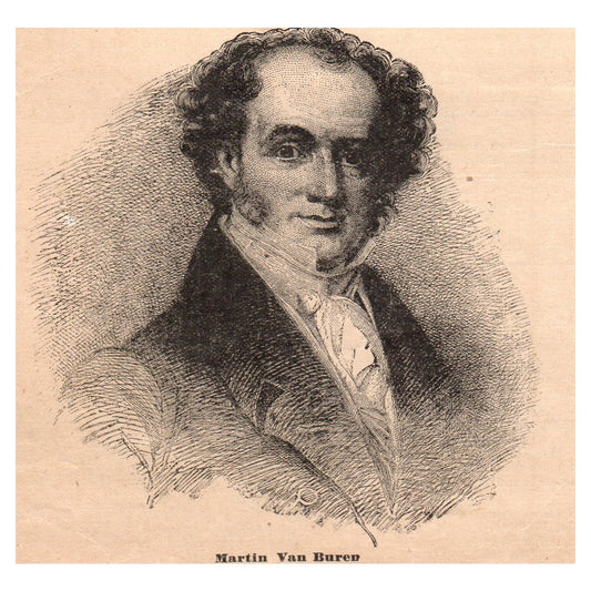 President Martin Van Buren Portrait 4x4" Original Engraving 1899 AK3-7
