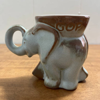 Vtg 1978 Frankoma Republican GOP Elephant Political Mug Gray Blue Glaze Ford TG7