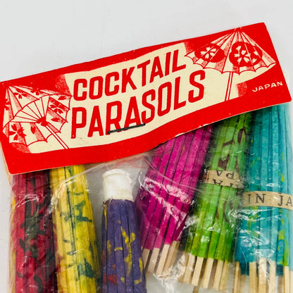 Vintage Cocktail Parasols Set of 6 NOS Japan Party Favors Vintage SB1