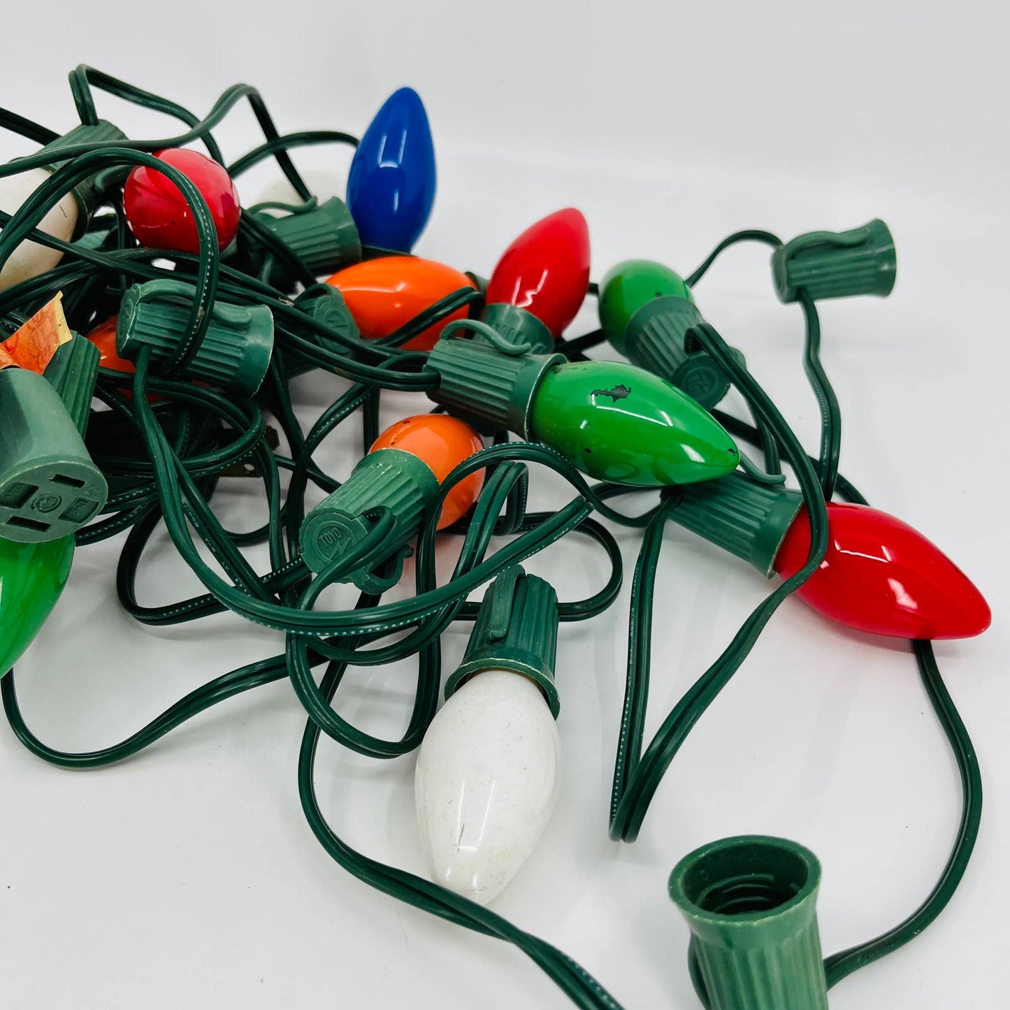 VTG String Big Bulb Glass Christmas Lights Toyo Holiday Lighting Needs Bulbs TB7