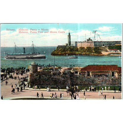 Punta Fort & Morrow Castle 1933 Havana Cuba Original Postcard TK1-P12