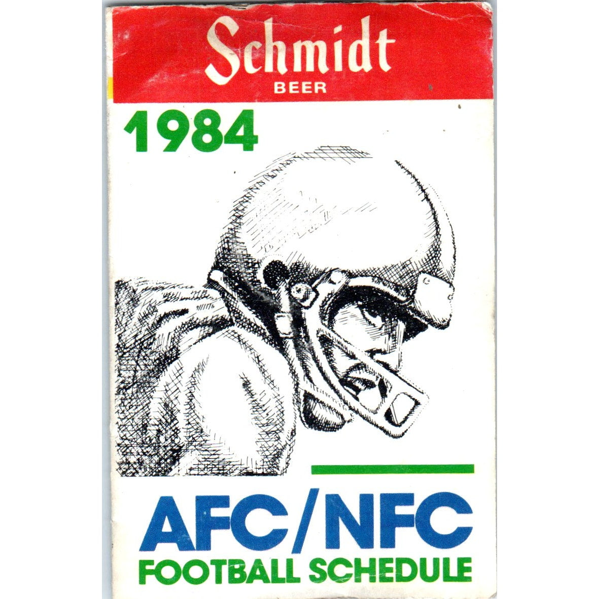 1984 AFC-NFC NFL Football Pocket Schedule Schmidt AK3-M34