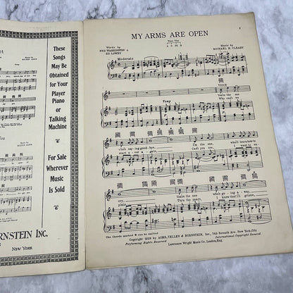 My Arms are Open Earl Carroll Busby Berkeley 1928 Sheet Music TK2-SM4