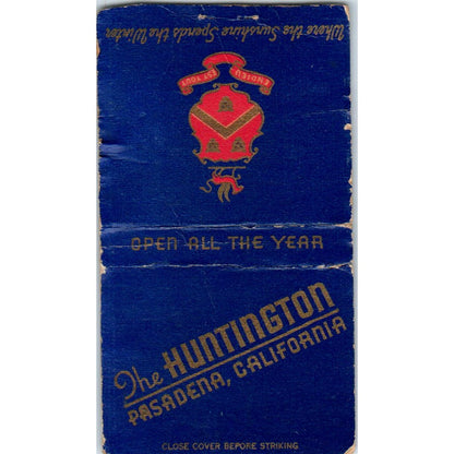 The Huntington Pasadena California Advertising Matchbook Cover SA9-M2