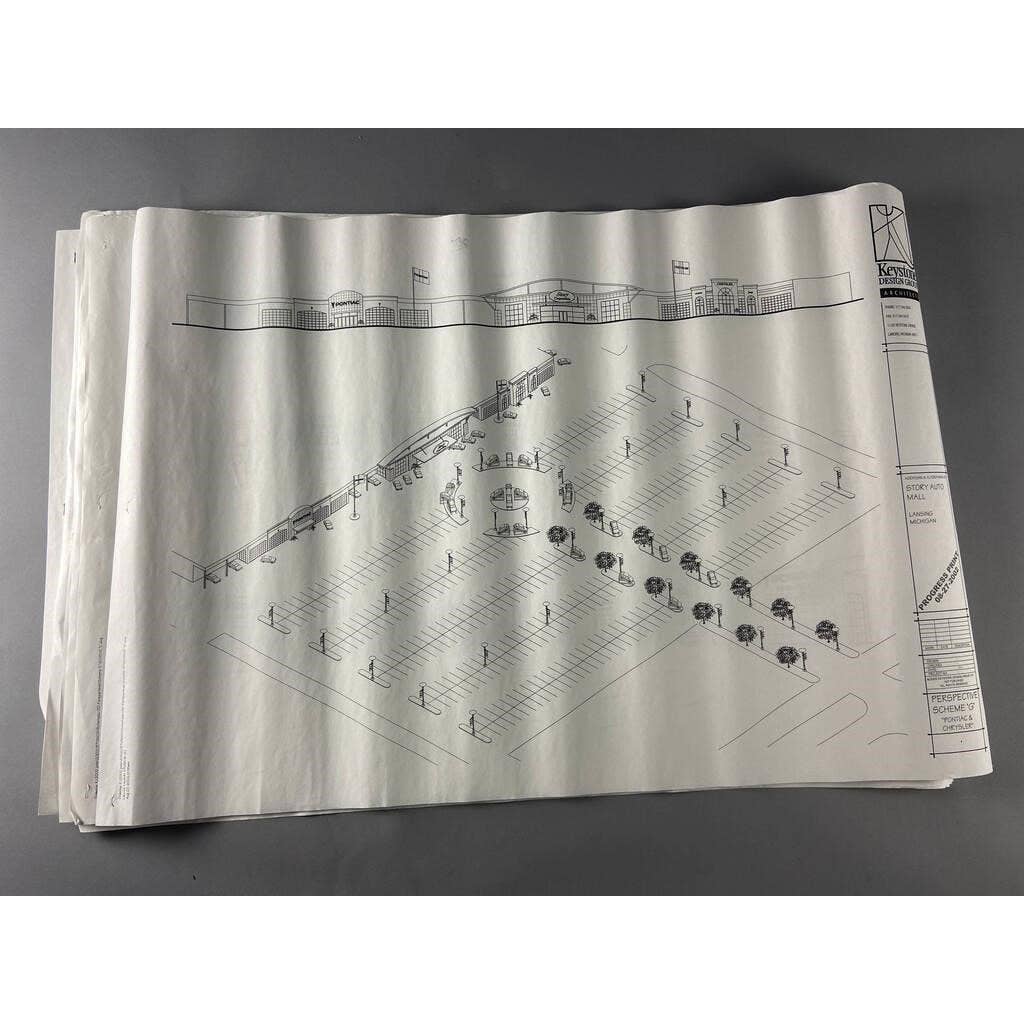 Vintage Set of Plans Blueprints for the Story Auto Mall in Lansing Michigan  RU1