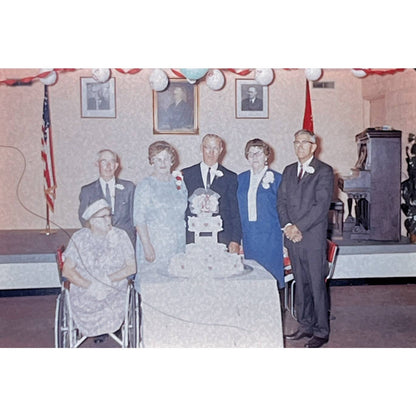 1967 Original Color Slide 40th Anniversary Party Cake Set of 5 2x2 TK2-S4-31