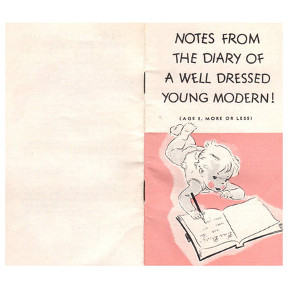 1937 William Carter Company Advertising Booklet Notes From a Baby Diary SE4