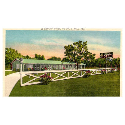 El Rancho Motel Starke Florida Mr & Mrs Ray Strong - Postcard TJ8-1