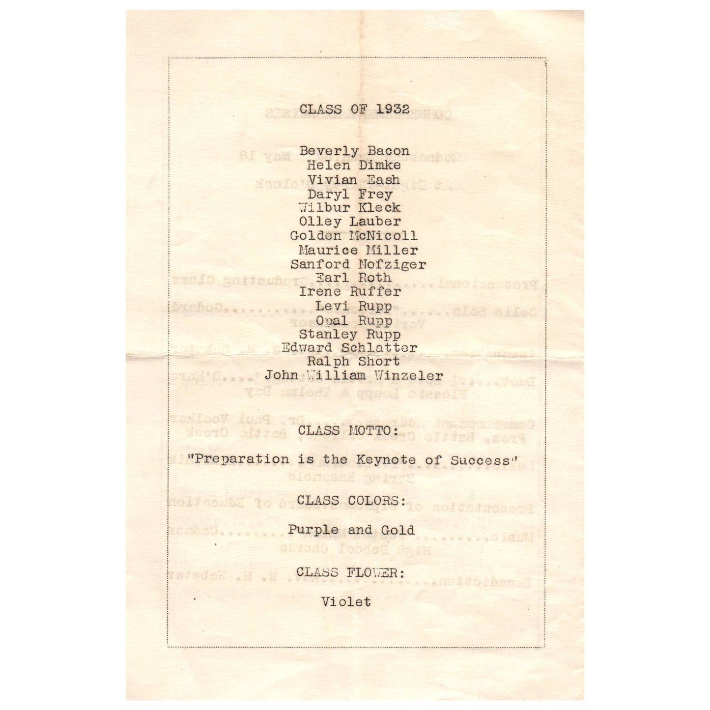 1932 Original Archbold High School 39th Annual Commencement Program AD8