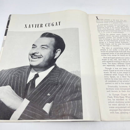 1940s Concerts By Xavier Cugat Souvenir Program TF9