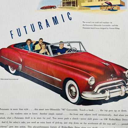 1949 Oldsmobile Futuramic 98 Large  Original Print Ad 10.5 x 14” TA8