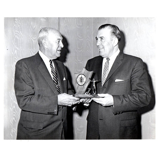 1962 Press Photo Football Paul Swarfield Presents Trophy to Len Waters 8x10" AD3