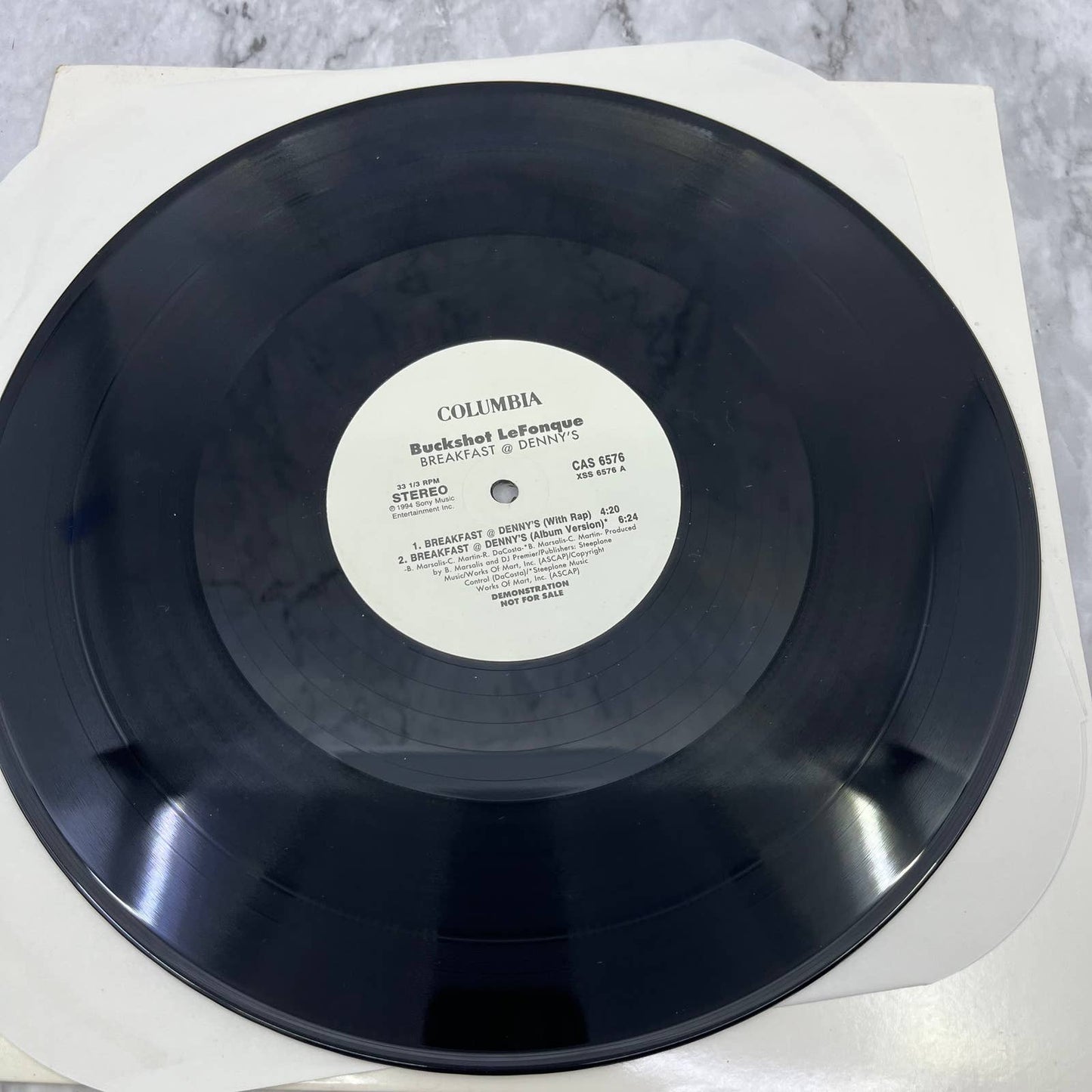 Buckshot LeFonque Breakfast at Denny's PROMO Record Columbia 12" 33 ⅓ RPM TJ4