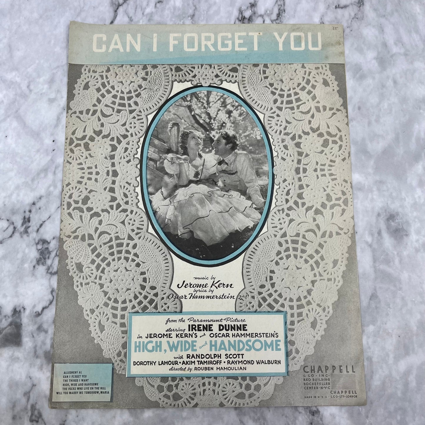Can I Forget You Sheet Music High Wide and Handsome Irene Dunne V42-2