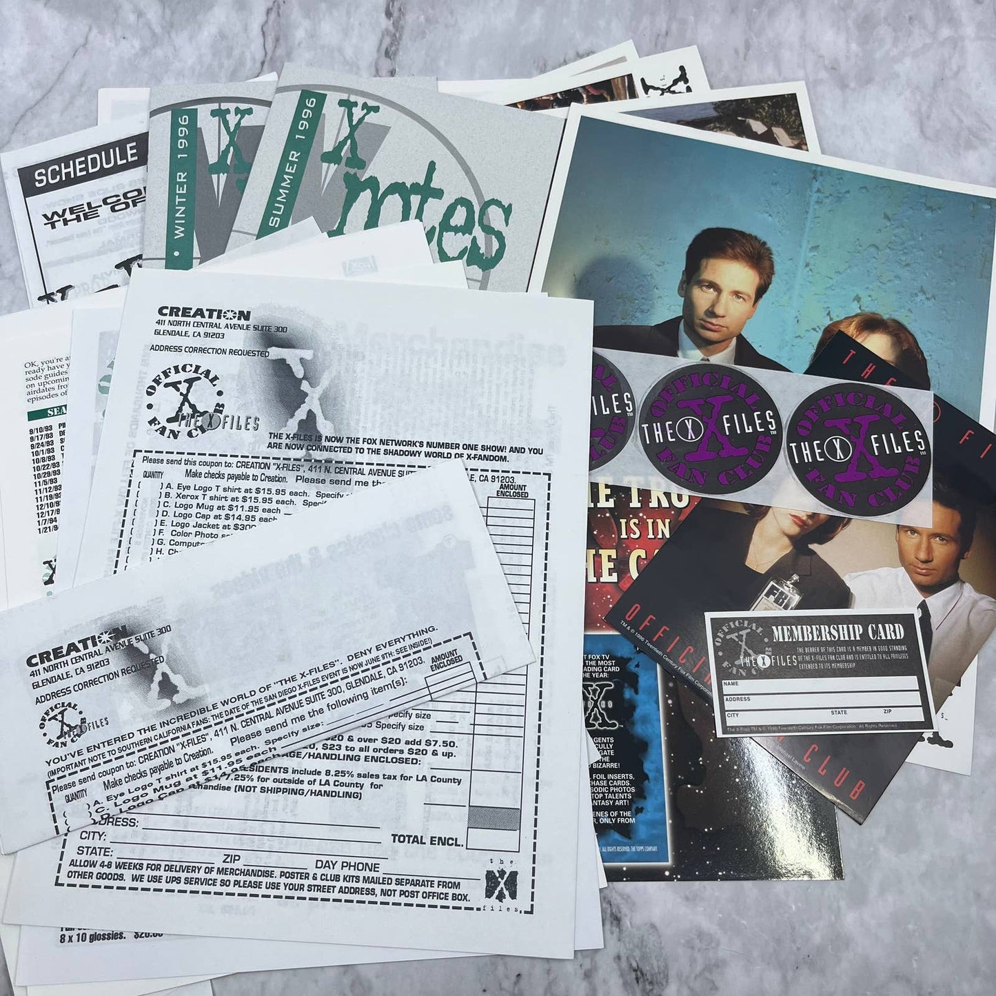 1996 X-Files Fan Club Membership Kit Exclusive Poster Photos Newsletter More TG7