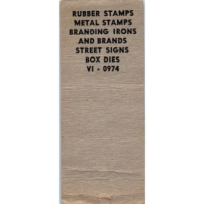 Mercury Stamp Company Kansas City MO Advertising Matchbook Cover SA9-M4