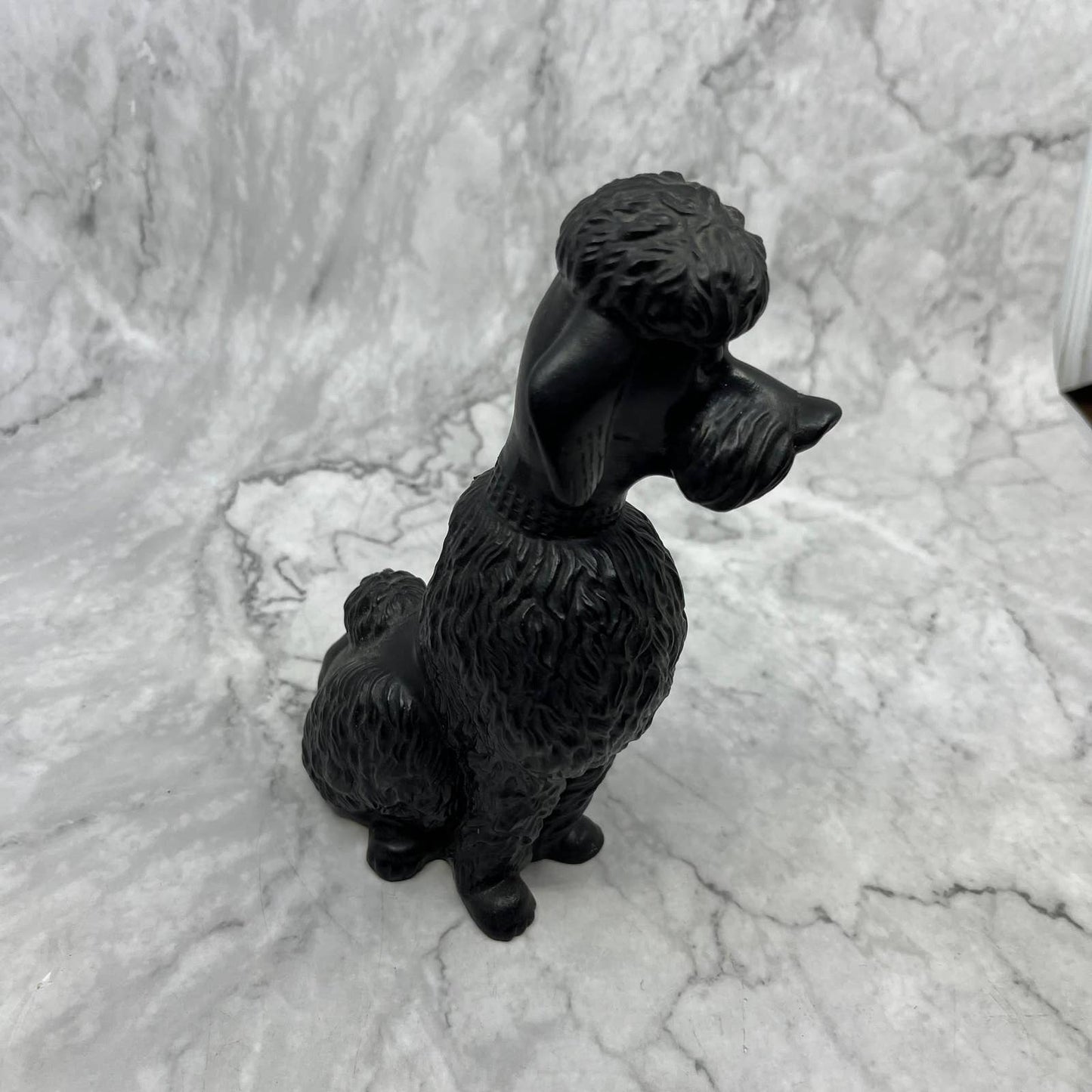 Vintage MCM Kitschy 7.5" Plastic Black Poodle Coin Bank TB6