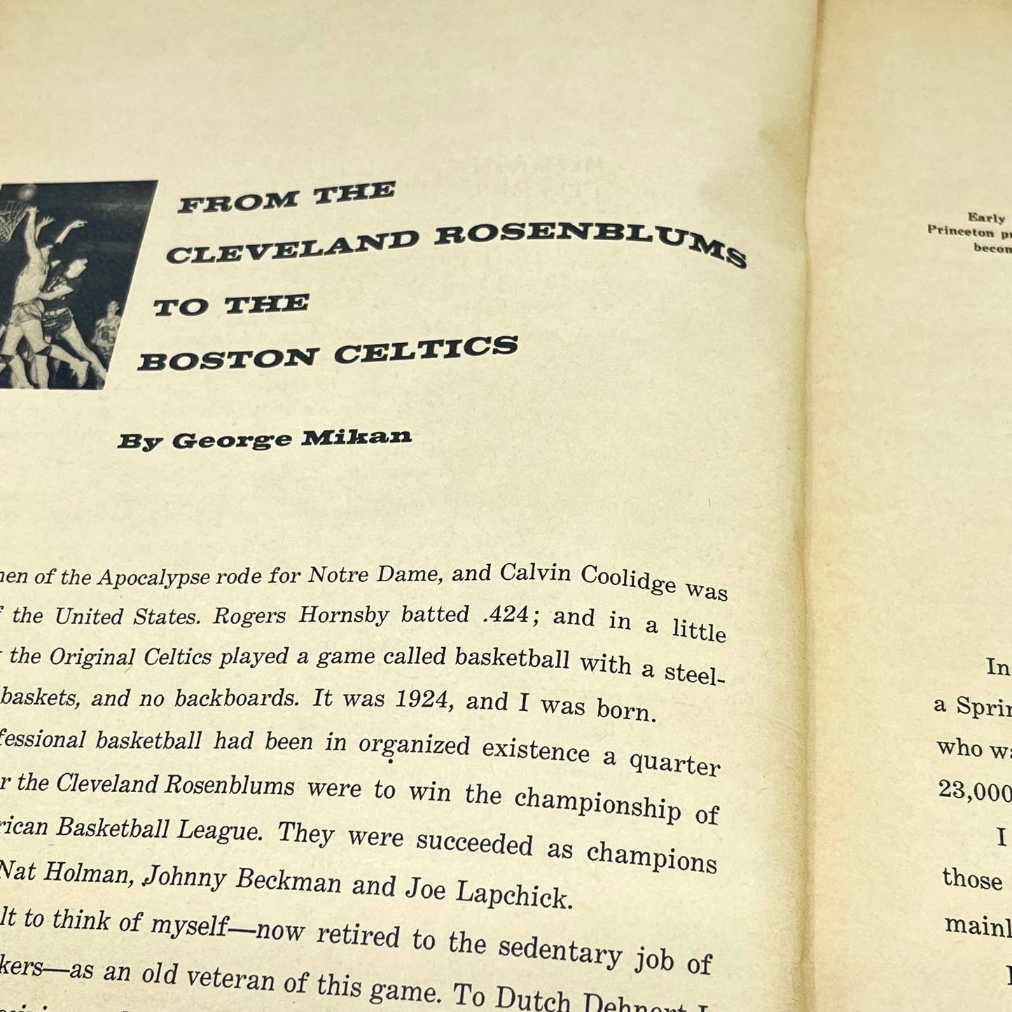 1958 Professional Basketball All Star Annual Bob Cousy Cover Boston Celtics TF9