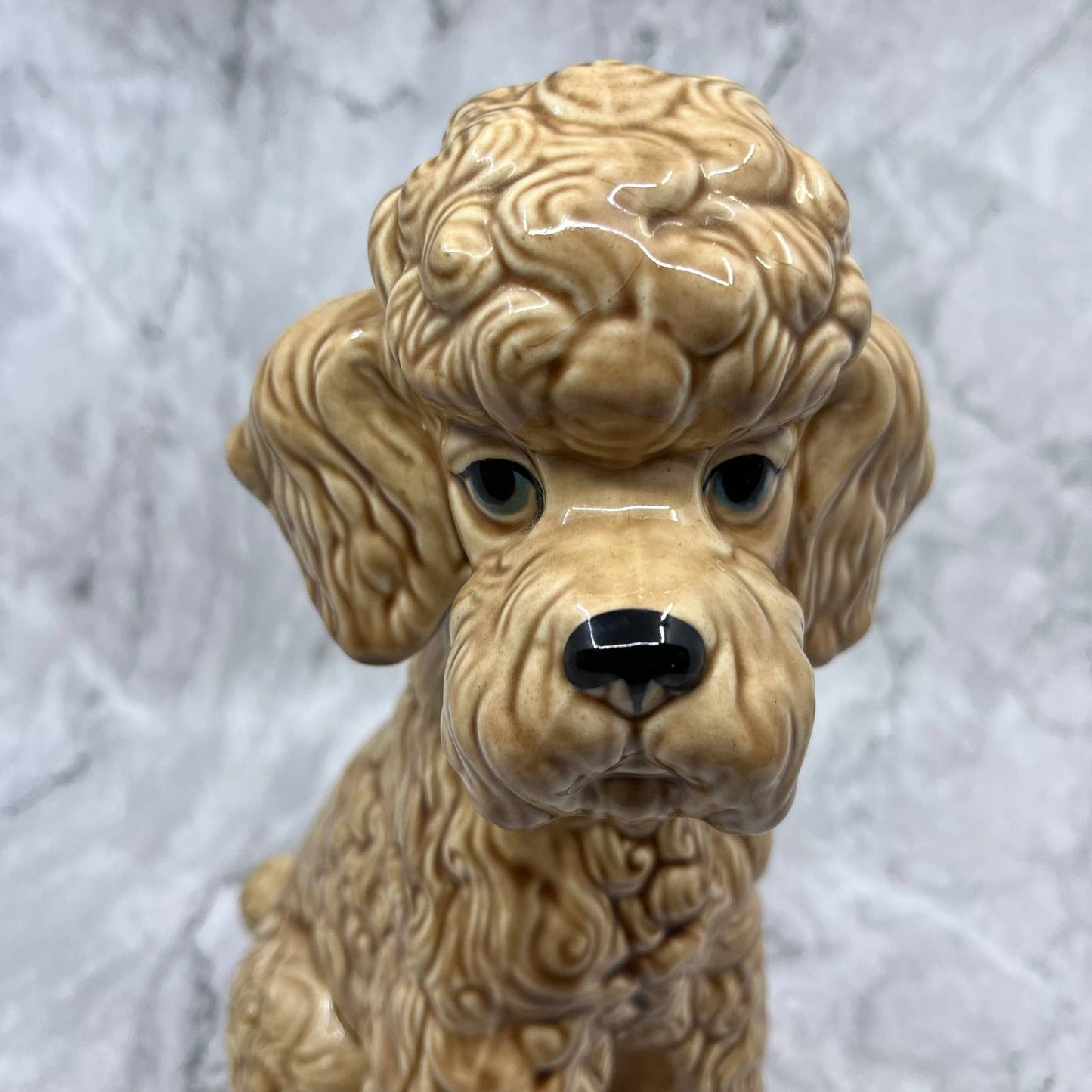 Vintage Ceramic Poodle Dog Sculpture 11” Brown Ceramica De Cuernavaca TJ2