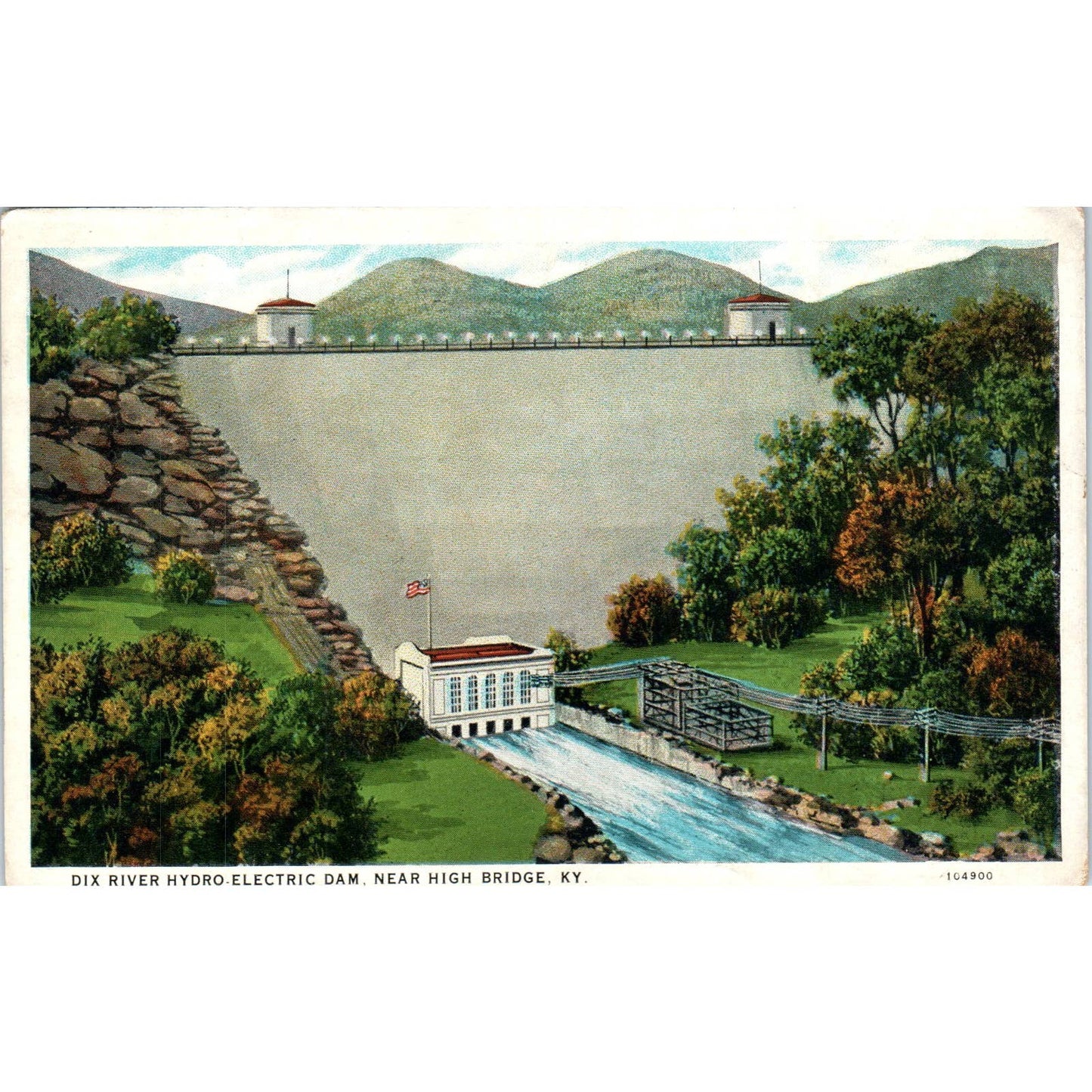 Dix River Hydro Electric Dam High Bridge Kentucky Original Postcard TK1-P1