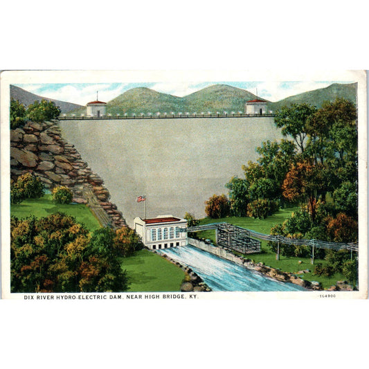 Dix River Hydro Electric Dam High Bridge Kentucky Original Postcard TK1-P1