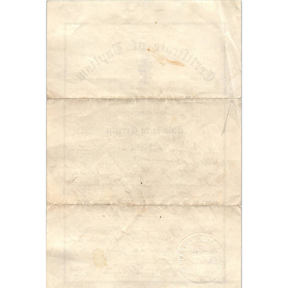 1917 Certificate of Marriage Holy Rosary Church NYC Louise Sheehan AD4