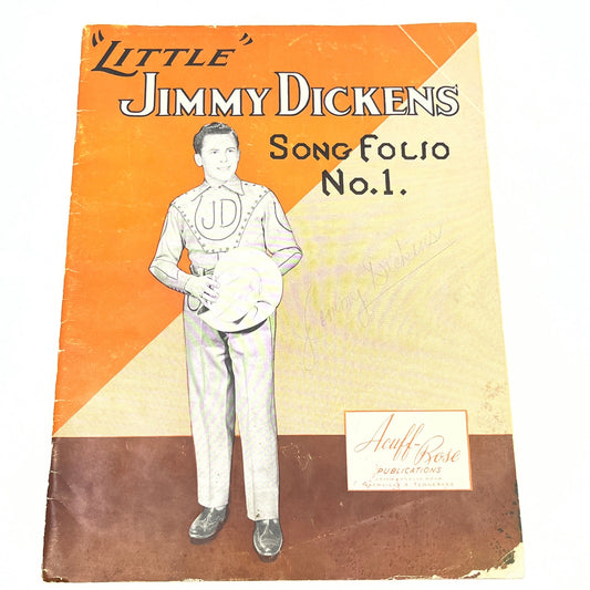 Original Autographed Little Jimmy Dickens Song Folio No. 1 Grand 'Ole Opry V37-3