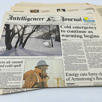 Vintage Lot of Newspapers Detailing Lancaster PA Blizzards 1983-1996 BA2