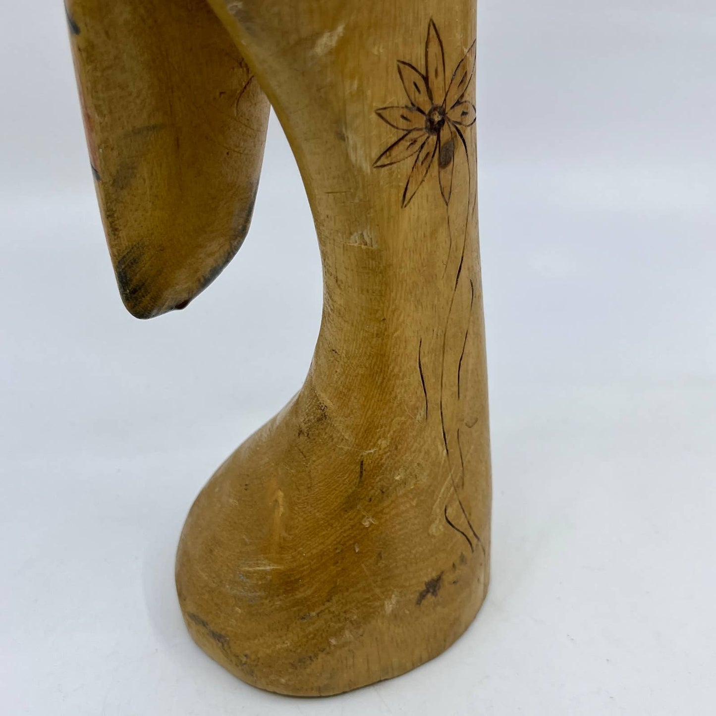 Vintage Balsa Wood Parrot Statue Figurine Hand Carved Painted 15" TH7