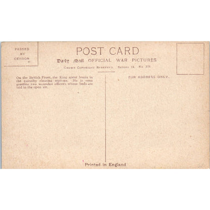 WWI King George Greets Wounded Officer British Front - Original Postcard TJ7-RP1