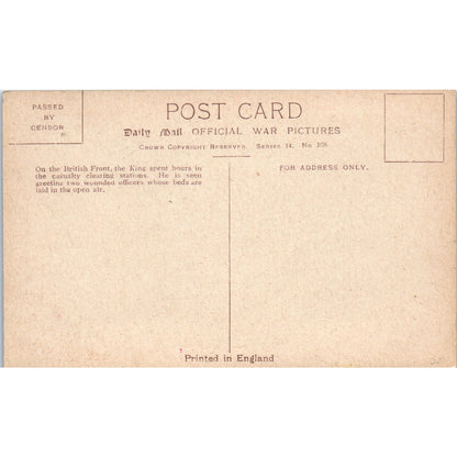 WWI King George Greets Wounded Officer British Front - Original Postcard P3-4