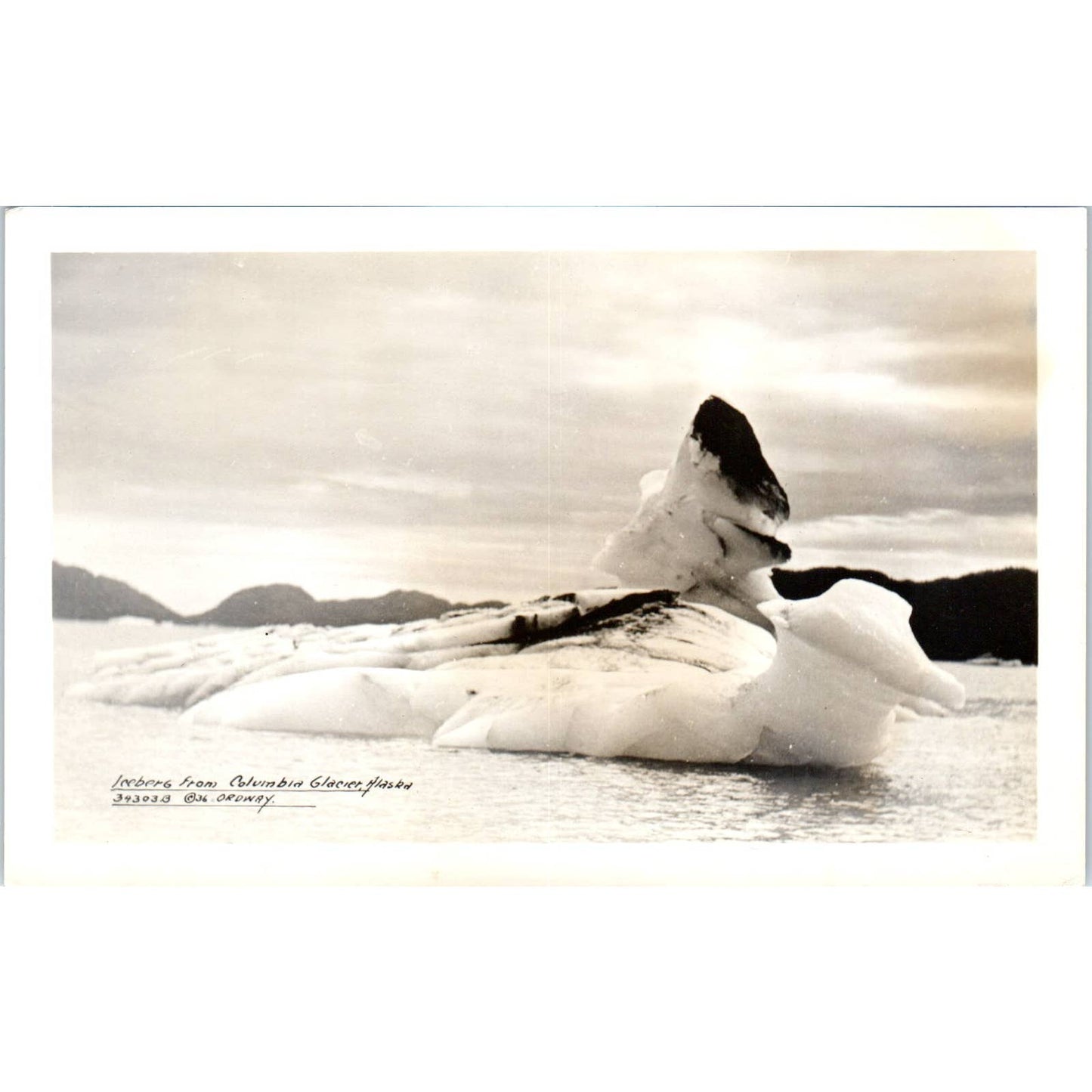 Iceberg from Columbus Glacier Alaska Original Postcard TK1-30