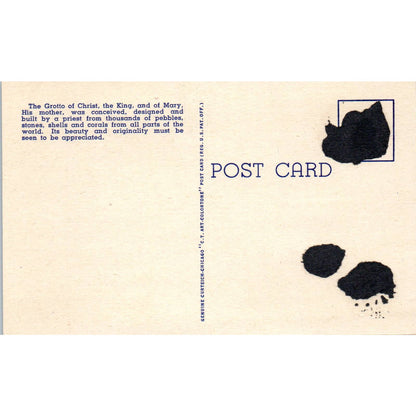 Front View of Grotto at Dickeyville Wisconsin Original Postcard TJ9-P3