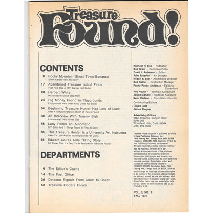 Treasure Found! Magazine - Treasure Hunting Metal Detecting Fall 1976 M3