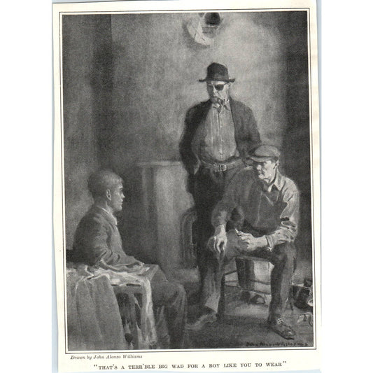 c1920 Harper's Print That's A Terr'ble Big Wad For A Boy Like You To Wear TD8-H1