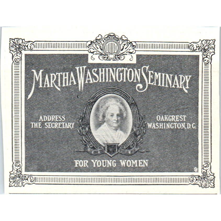 c1920 Harper's Ad Martha Washington Seminary for Girls Oakcrest DC EA3-2