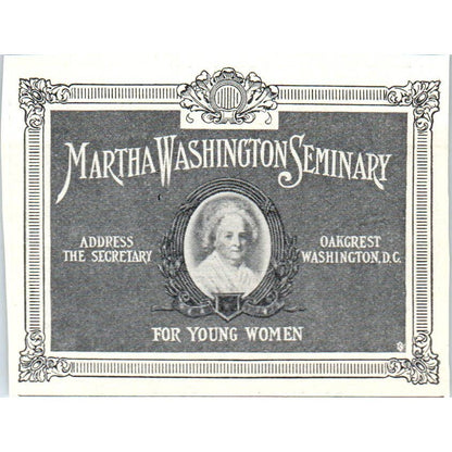 c1920 Harper's Ad Martha Washington Seminary for Girls Oakcrest DC EA3-2