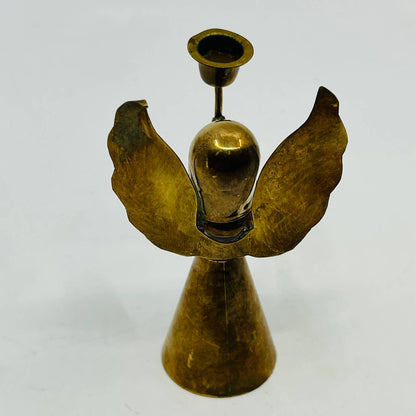 1980s Brass Angel Candleholder 3.5” Oval Candlestick Christmas Boho SB9