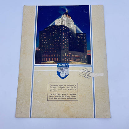 1935 Canadian Pacific Royal York Hotel Toronto Promo Tourist Guide TE8