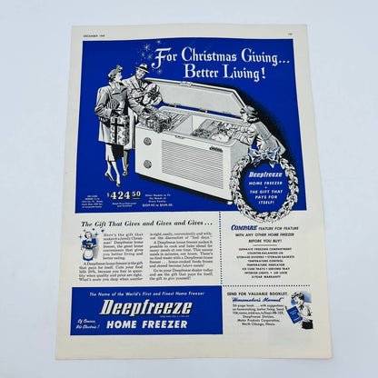 1949 Deep Freeze Home Freezer For Christmas 12.5 x 9.5” TA8