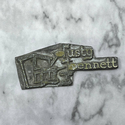 Vintage Printing Letterpress Printers Block Plate Dusty Bennett Piano SE824