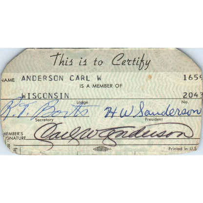 1970 Brotherhood of Railway, Airline and Steamship Clerks Membership Card SE5