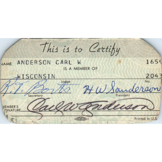 1970 Brotherhood of Railway, Airline and Steamship Clerks Membership Card SE5