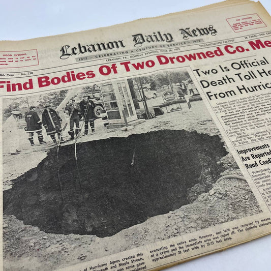 1972 June 26 Lebanon Daily News Hurricane Agnes Relief Effort Bodies Found TH6