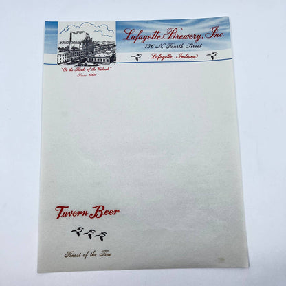 Vintage Lafayette Brewery Inc. Letterhead Lafayette IN Banks of the Wabash AA8