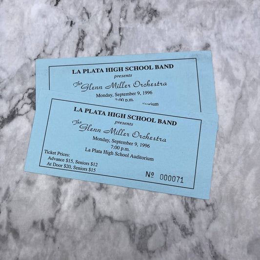 1996 LaPlata High School Band Presents Glenn Miller Orchestra Tickets SE8