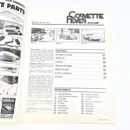 1981 May/June Corvette Fever Magazine The Stingray Emerges TG1